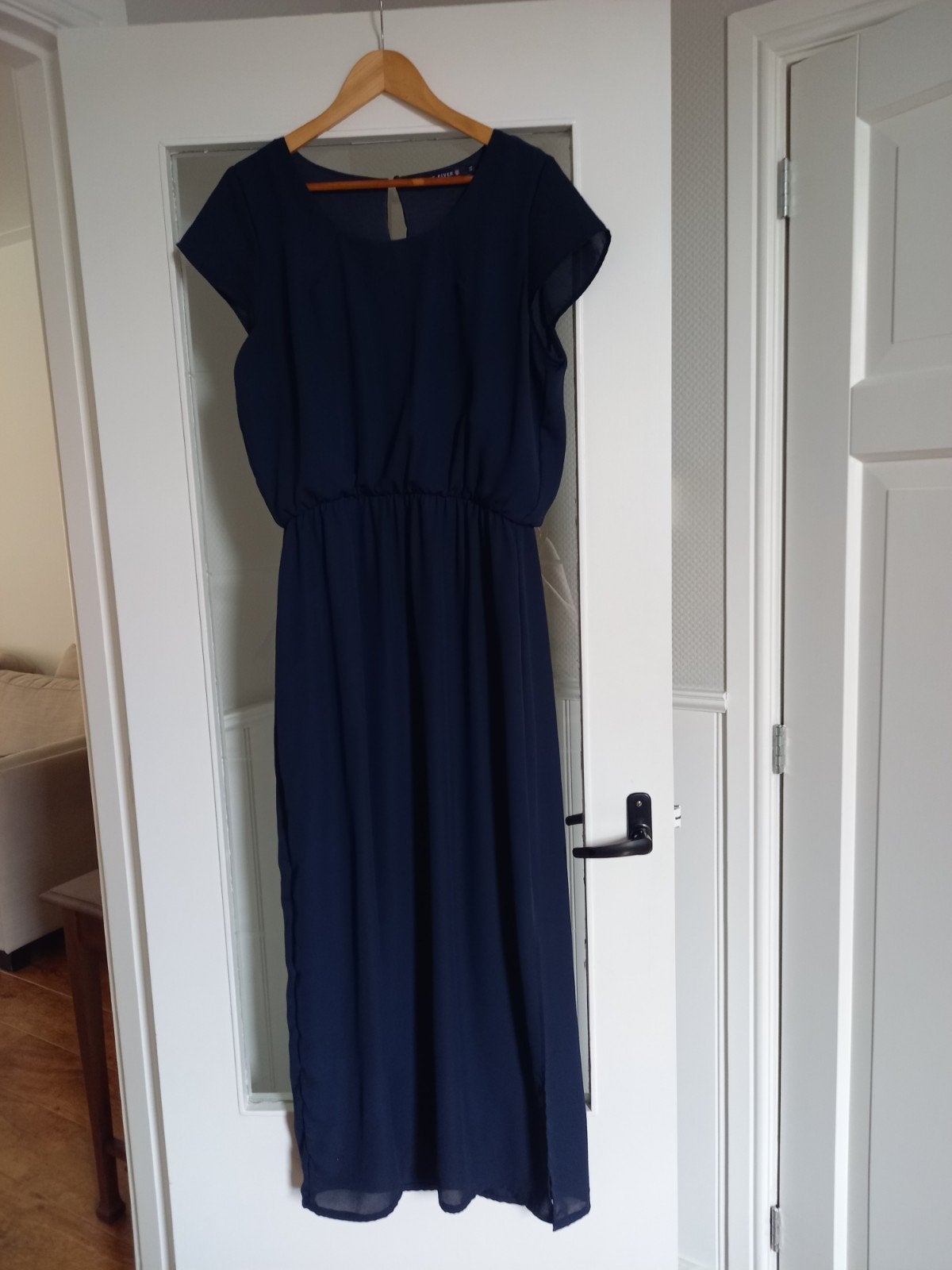 Damesjurk donkerblauw maat 42/44, Kleding | Dames, Jumpsuits, Ophalen of Verzenden, Zo goed als nieuw, Maat 42/44 (L), Blauw