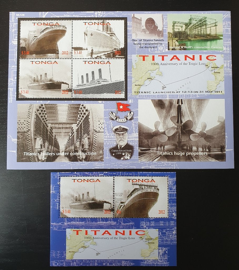 Tonga 2012 Titanic Schip Michel 1778-1781 + blok 53 postfris, Verzenden, Postfris, Overige thema's