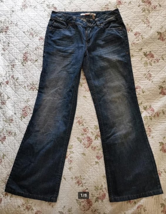 Only Spijkerbroek met lage taille en wijde pijpen. Maat: 31., Only, Blauw, Ophalen of Verzenden, Zo goed als nieuw