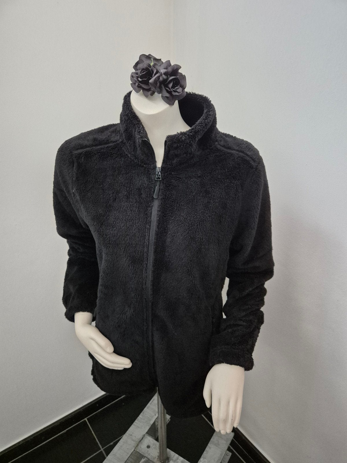 Optidee Optiplüsch Jasje - Zwart, Maat M, Kleding | Dames, Jassen | Winter, Maat 38/40 (M), Optidee, Zwart, Nieuw