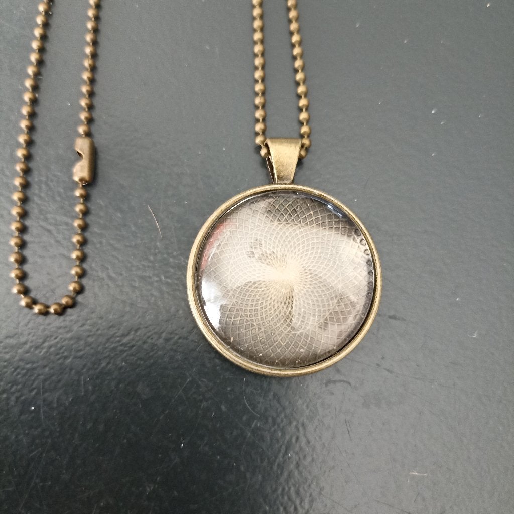 Persoonlijke ketting met glascabachon, bronskleurig, Overige kleuren, Nieuw, Ophalen of Verzenden, Overige materialen
