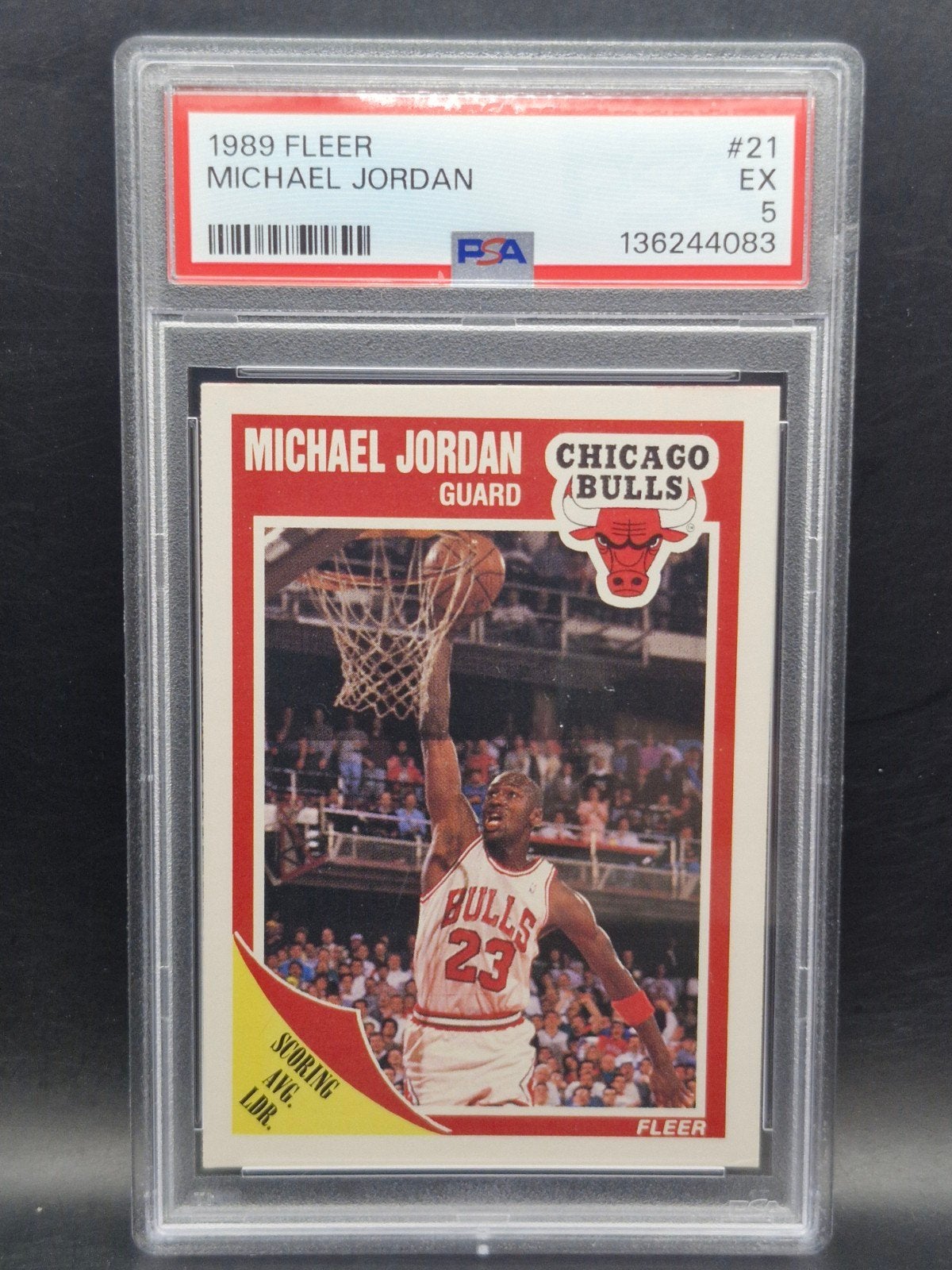 Michael Jordan 1989 NBA bulls #21 PSA 5, Verzenden, Zo goed als nieuw, Buitenlandse clubs, Poster, Plaatje of Sticker