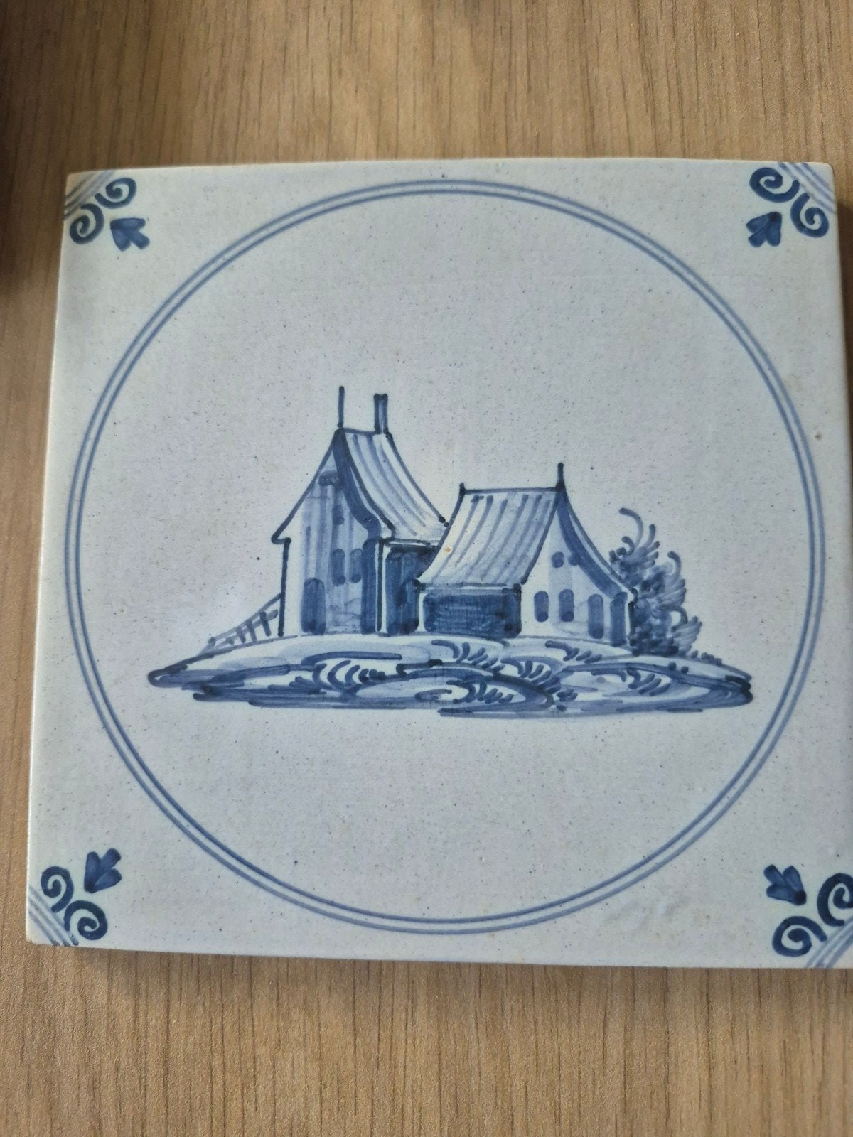 Delfts Blauw Tegeltje met Boerderij Motief - Workum, Antiek en Kunst, Ophalen of Verzenden