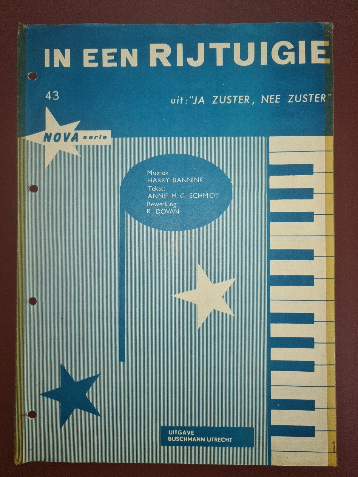 In een rijtuigie - Ja Zuster, Nee Zuster bladmuziek, Muziek en Instrumenten, Gebruikt, Ophalen of Verzenden, Artiest of Componist