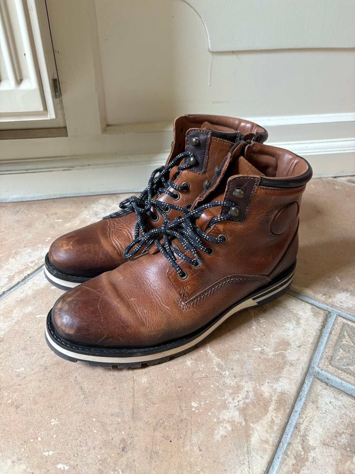 Mazzeltov bruine leren boots maat 44, Kleding | Heren, Ophalen of Verzenden, Gedragen, Bruin, Boots