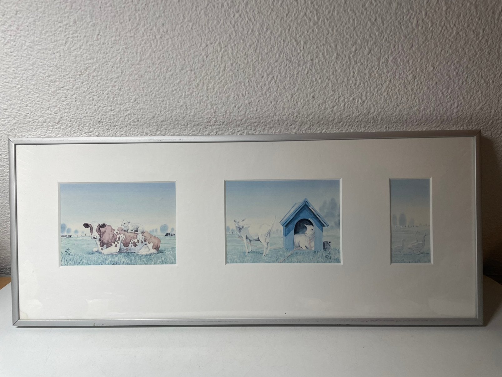 Schilderij Wiebe van der Zee, Ophalen, Realistisch, Achter glas, Dieren