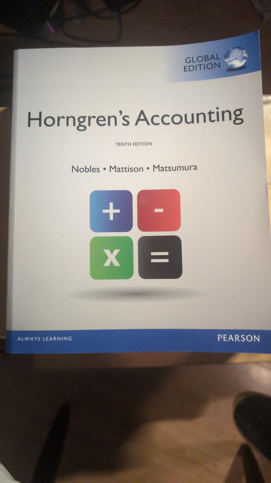 Horngren's Accounting - Tiende Editie (Global Edition), Zo goed als nieuw, Gamma, Nobles, Mattison, Matsumura, HBO