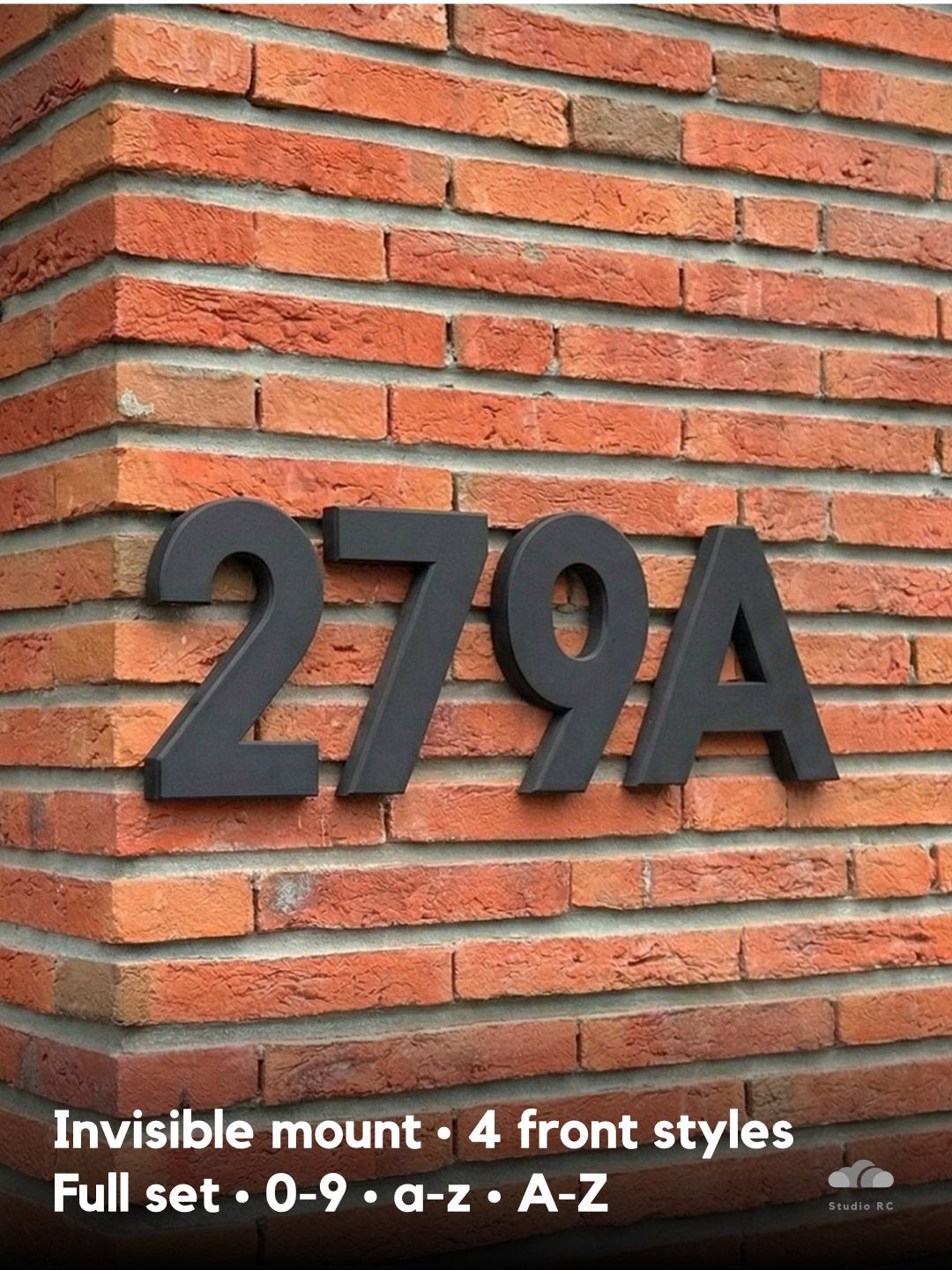 Moderne Zwarte Huisnummers - Onzichtbare Bevestiging, Zwart, Nieuw, Kunststof, Ophalen of Verzenden