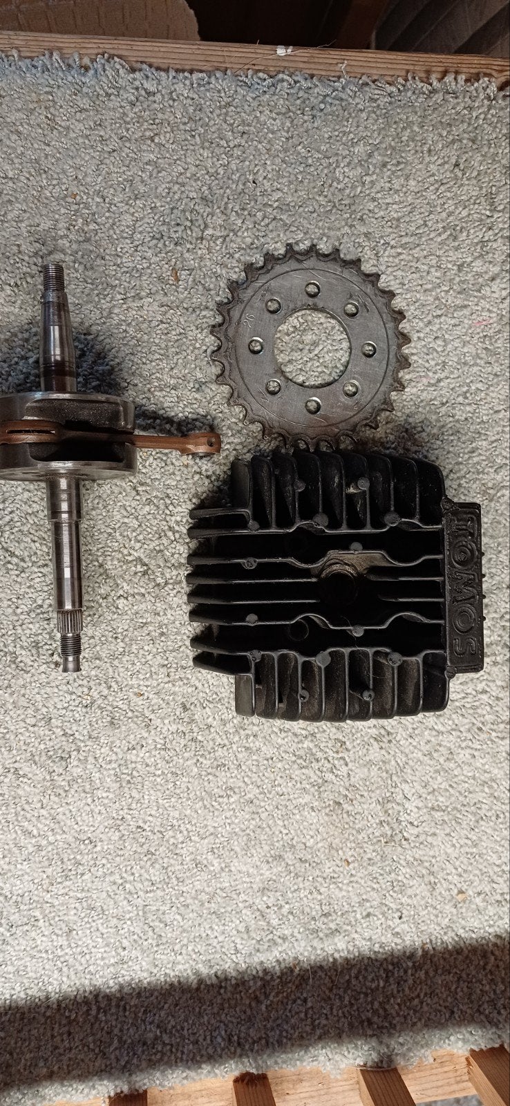 Tomos onderdelen: 50cc snel cilinder, krukas, tandwiel, Ophalen of Verzenden, Gebruikt, Cilinder