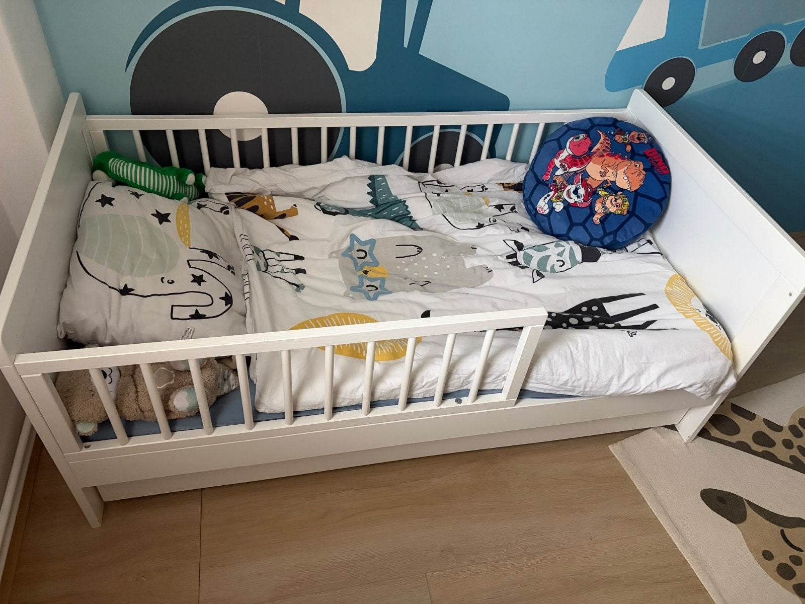 kinderbed met zijrekjes en onderlade, Gebruikt, 70 tot 85 cm, 180 cm of meer, Ophalen