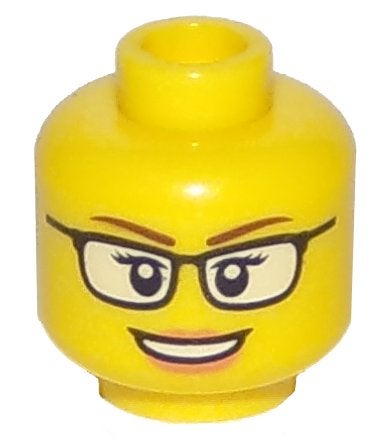 LEGO Minifiguur Hoofd Vrouw Bril Witte Lenzen 3626pb1567, Gebruikt, Overige thema's, Lego, Ophalen of Verzenden