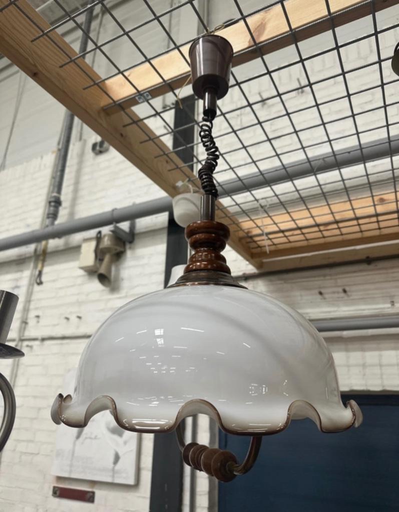 Vintage hang lampen WD-028, Ophalen of Verzenden, Zo goed als nieuw, Glas, Minder dan 50 cm