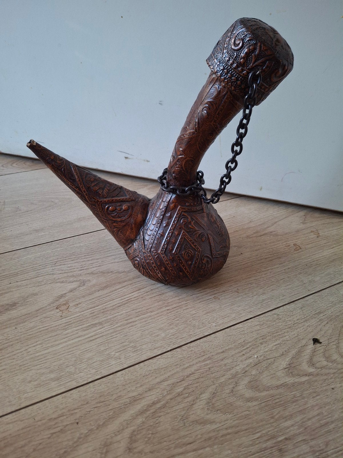 Vintage Spaanse porseleinen wijnfles met kurk, Ophalen of Verzenden