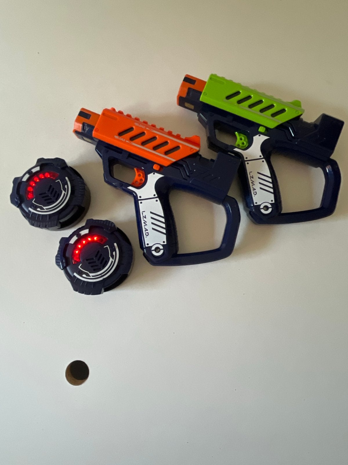 Lasergame set met 2 pistolen en targets, Ophalen of Verzenden, Gebruikt, Jongen of Meisje