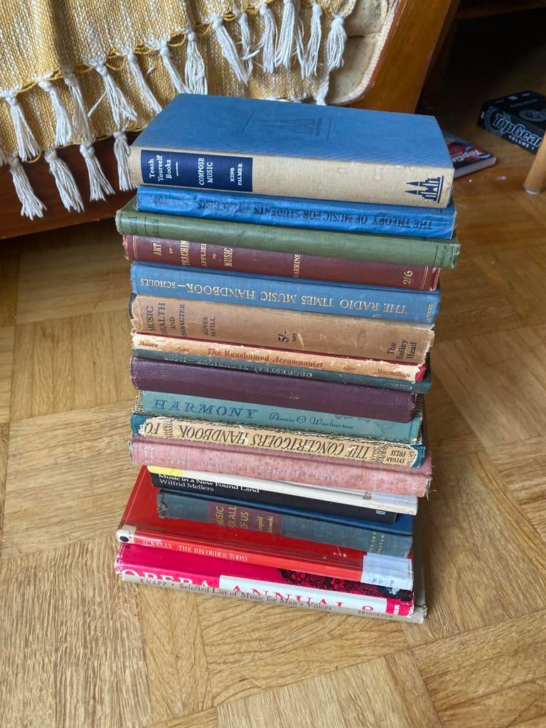 Stapel van 19 oude & antieke Engelstalige boeken over muziek, Ophalen of Verzenden, Gelezen