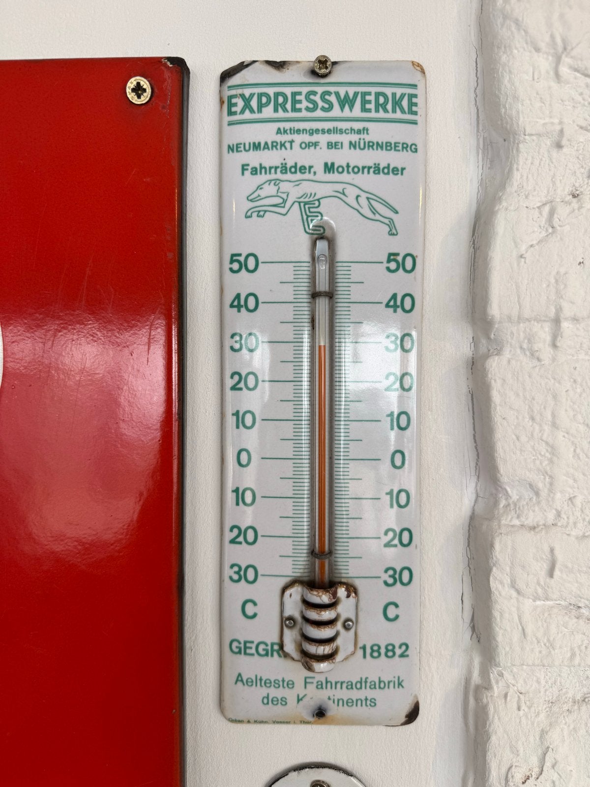 Expresswerke emaille thermometer, vintage reclamebord, Ophalen of Verzenden