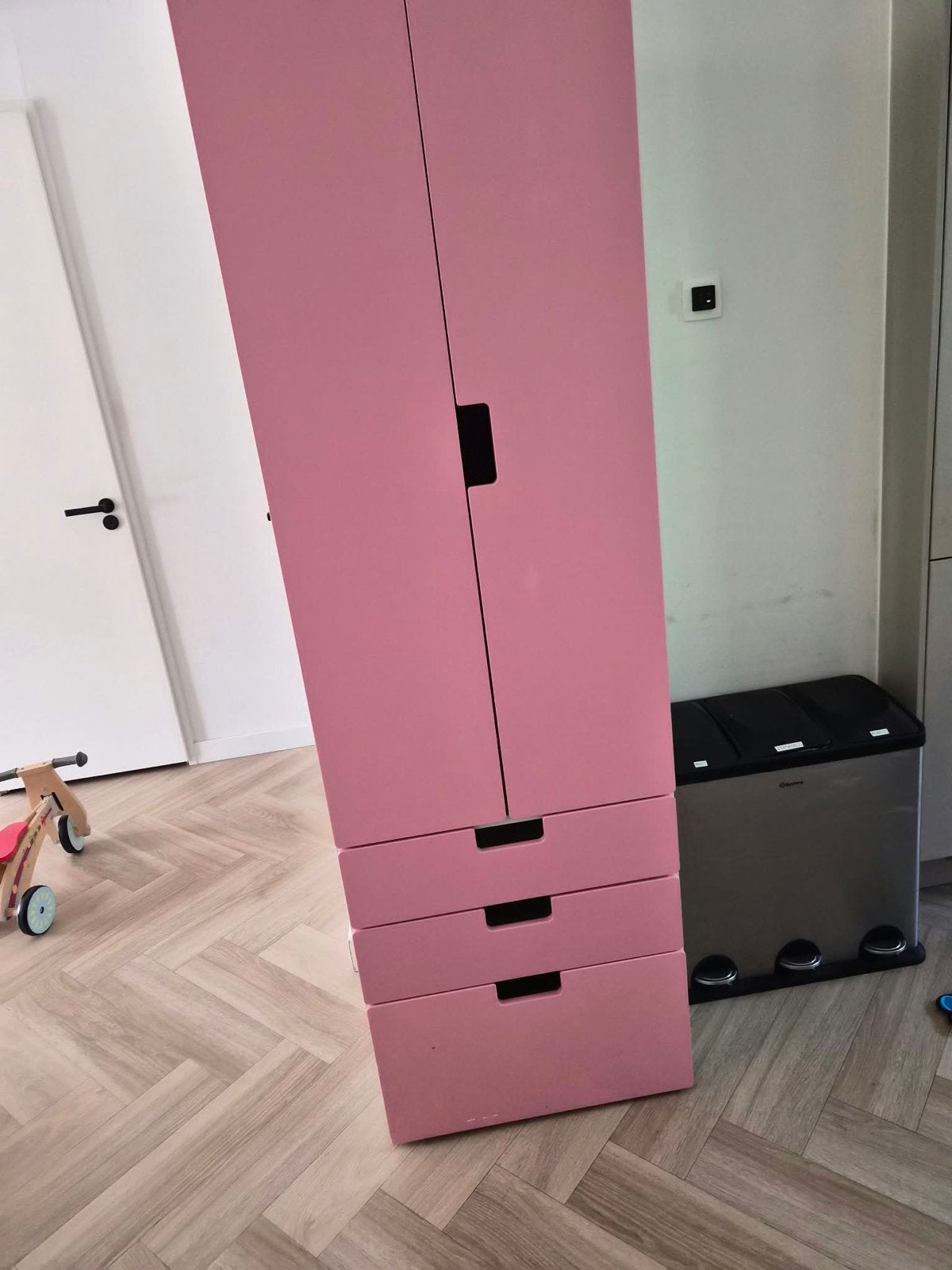 IKEA Stuva kast roze met lades en hangruimte, 200 cm of meer, Zo goed als nieuw, Met lade(s), 25 tot 50 cm