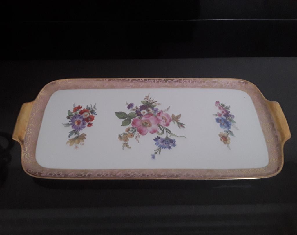 Alboth kaiser chique cakeschaal rose bies en bloemdecor, Verzenden, Overige stijlen, Porselein, Schaal of Schalen