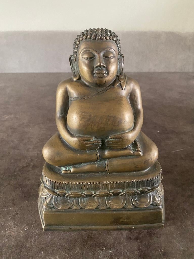 Uniek Thais brons Sangkajai Boeddha beeld 20cm, Huis en Inrichting, Nvt particulier, Ophalen of Verzenden, Zo goed als nieuw, Nvt particulier