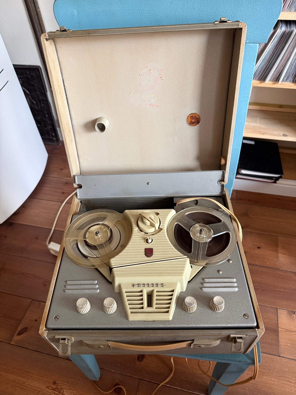Vintage Philips Bandrecorder met banden, Audio, Tv en Foto, Bandrecorders, Ophalen, Bandrecorder