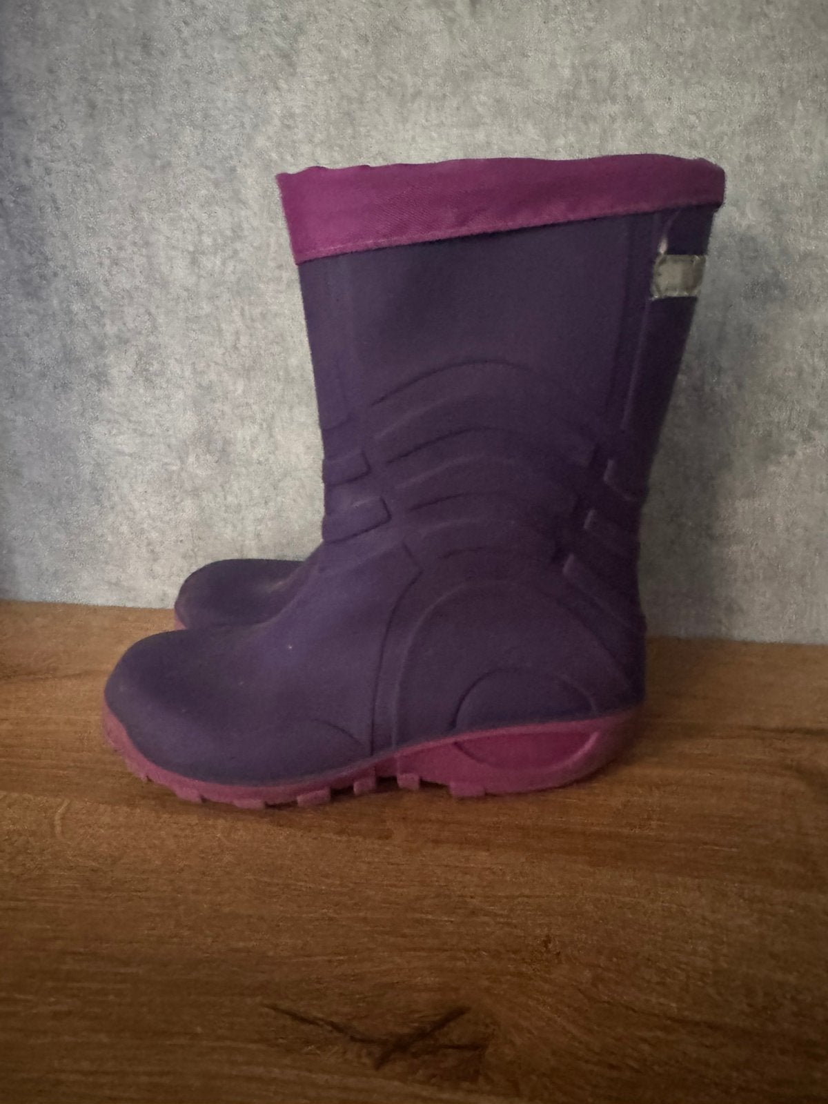 Paarse regenlaarzen regen laarzen met voering maat 29 30, Gebruikt, Meisje, Ophalen of Verzenden, Laarzen