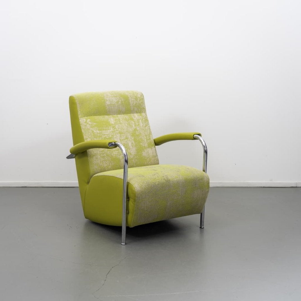 Leolux Scylla Hoog Fauteuil Geel Leer, Niet ingevuld, Zo goed als nieuw, Niet ingevuld, Niet ingevuld
