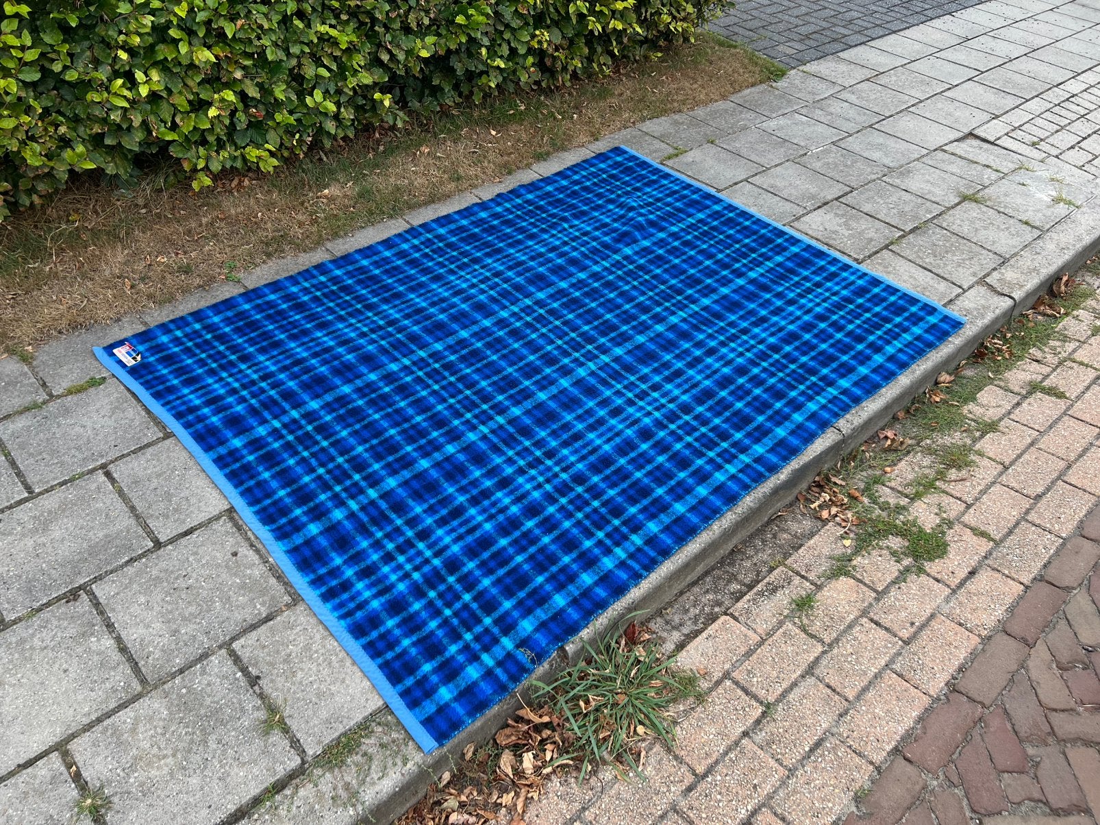 Te Koop : Vintage Deken Didas Woondeken Acryl Blauw, Ophalen of Verzenden, Gebruikt, Acryl, Woondeken