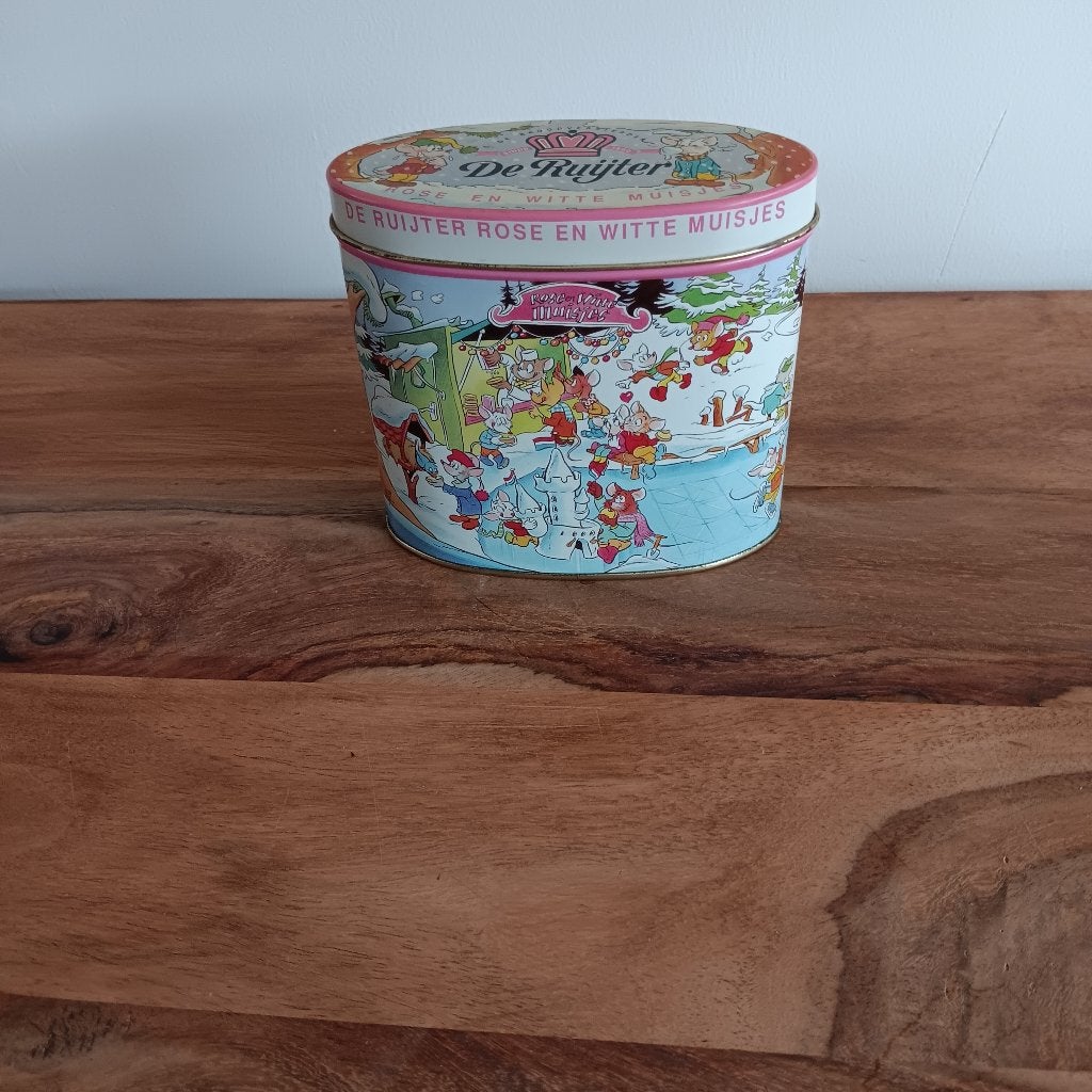 Vintage De Ruijter Rose en Witte Muisjes Blik, Verzamelen, Blikken, Ophalen of Verzenden, Gebruikt, Overige, Overige merken