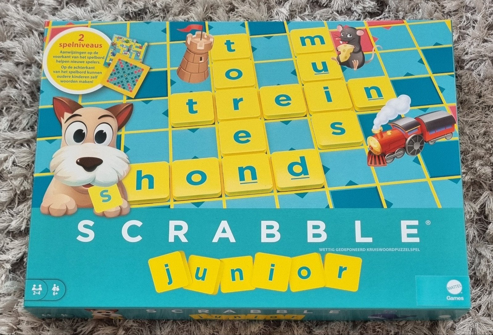 Scrabble Junior - woordspel voor kinderen, Ophalen, Mattel Games, Zo goed als nieuw, Een of twee spelers