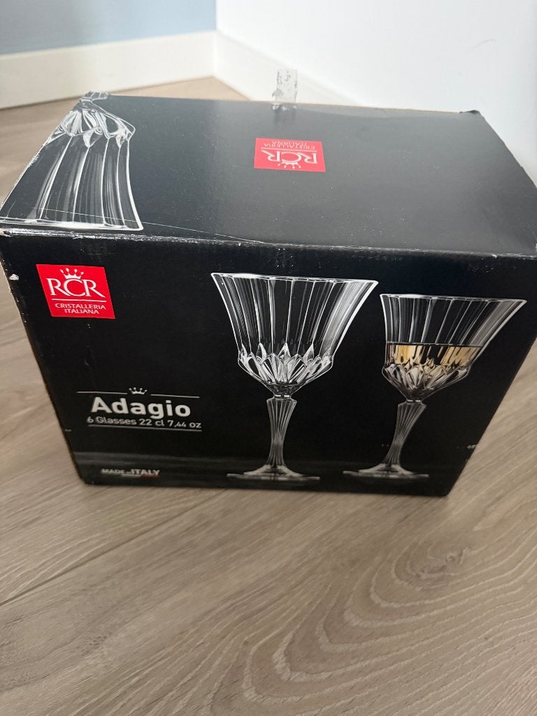 RCR Adagio Wijnglas 22 Cl - 6 Stuks, Ophalen, Nieuw, Overige typen