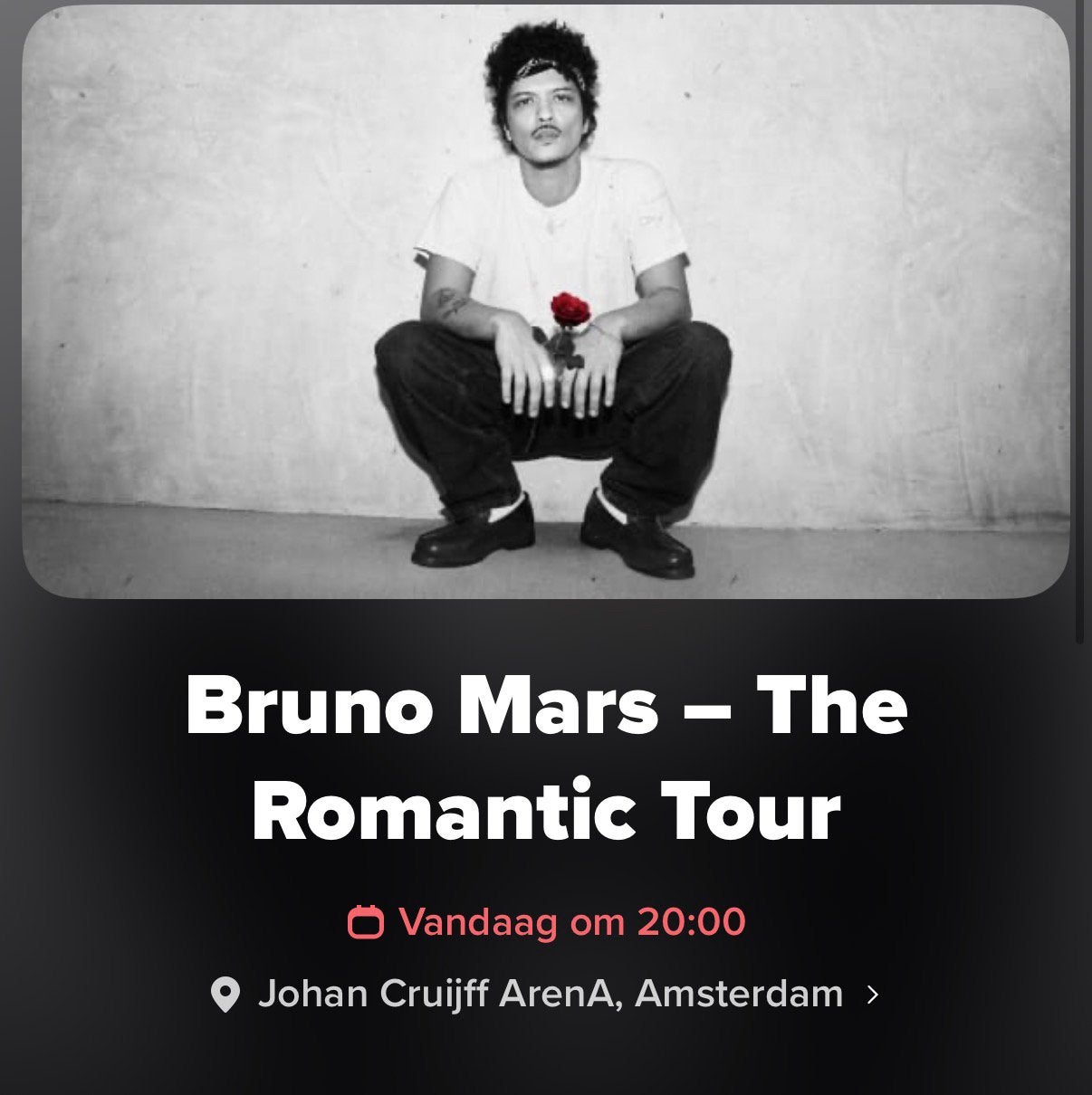 Bruno mars 1x golden circle, Eén persoon