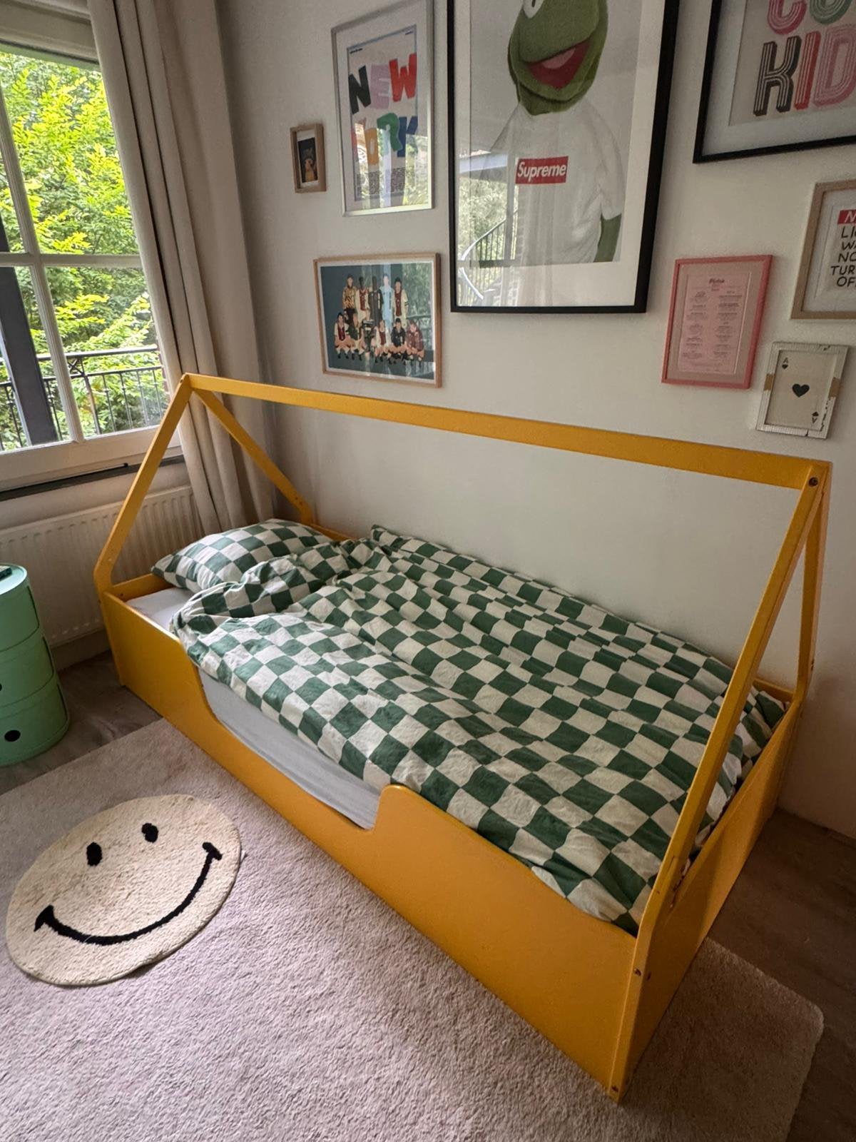 Jotex CAMPO kinderbed 90x200 | geel, Ophalen, 85 tot 100 cm, Gebruikt, Lattenbodem