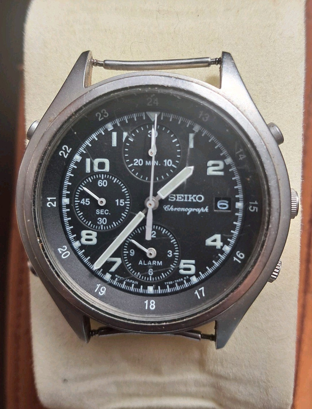 Seiko Chronograph 7T32-7E70 Civilian RAF Horloge 1997, Verzenden, Staal, Seiko