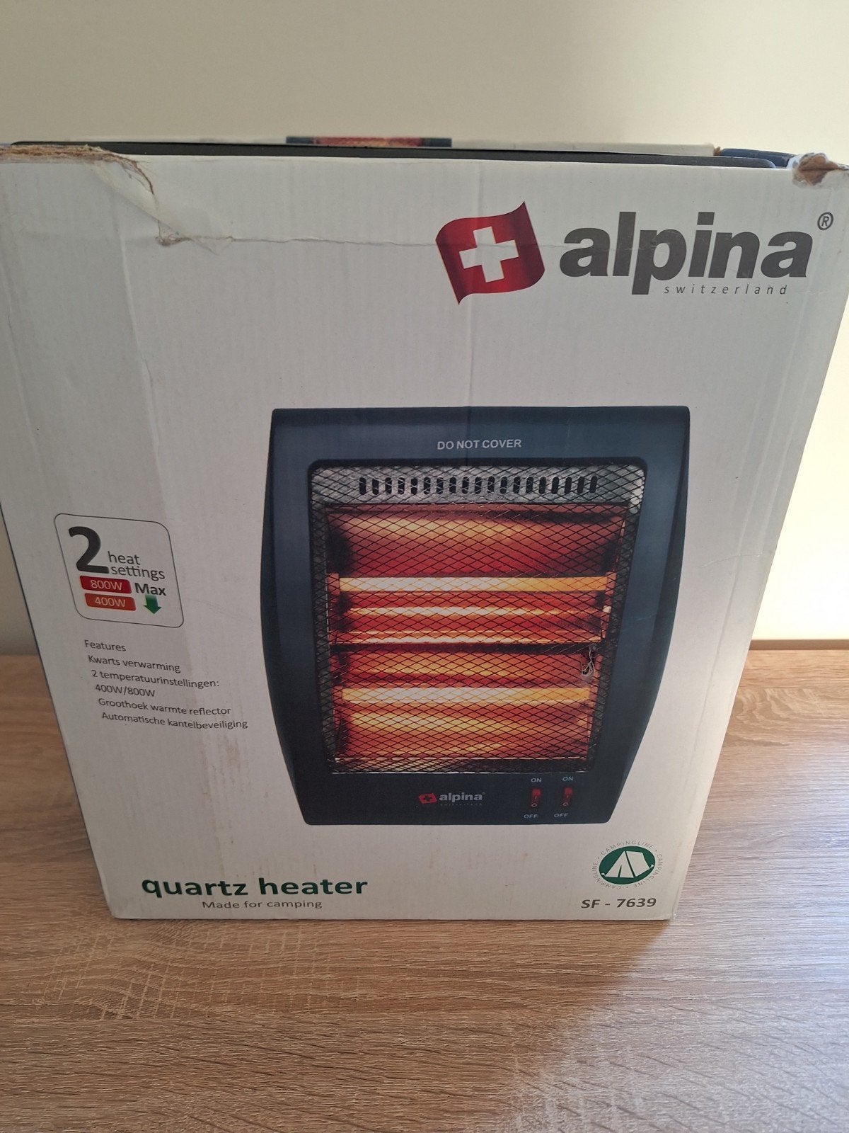 Alpina Quartz Heater - 800W Max - Ideaal voor Camping, Ophalen, Minder dan 60 cm, Kachel, 30 tot 80 cm