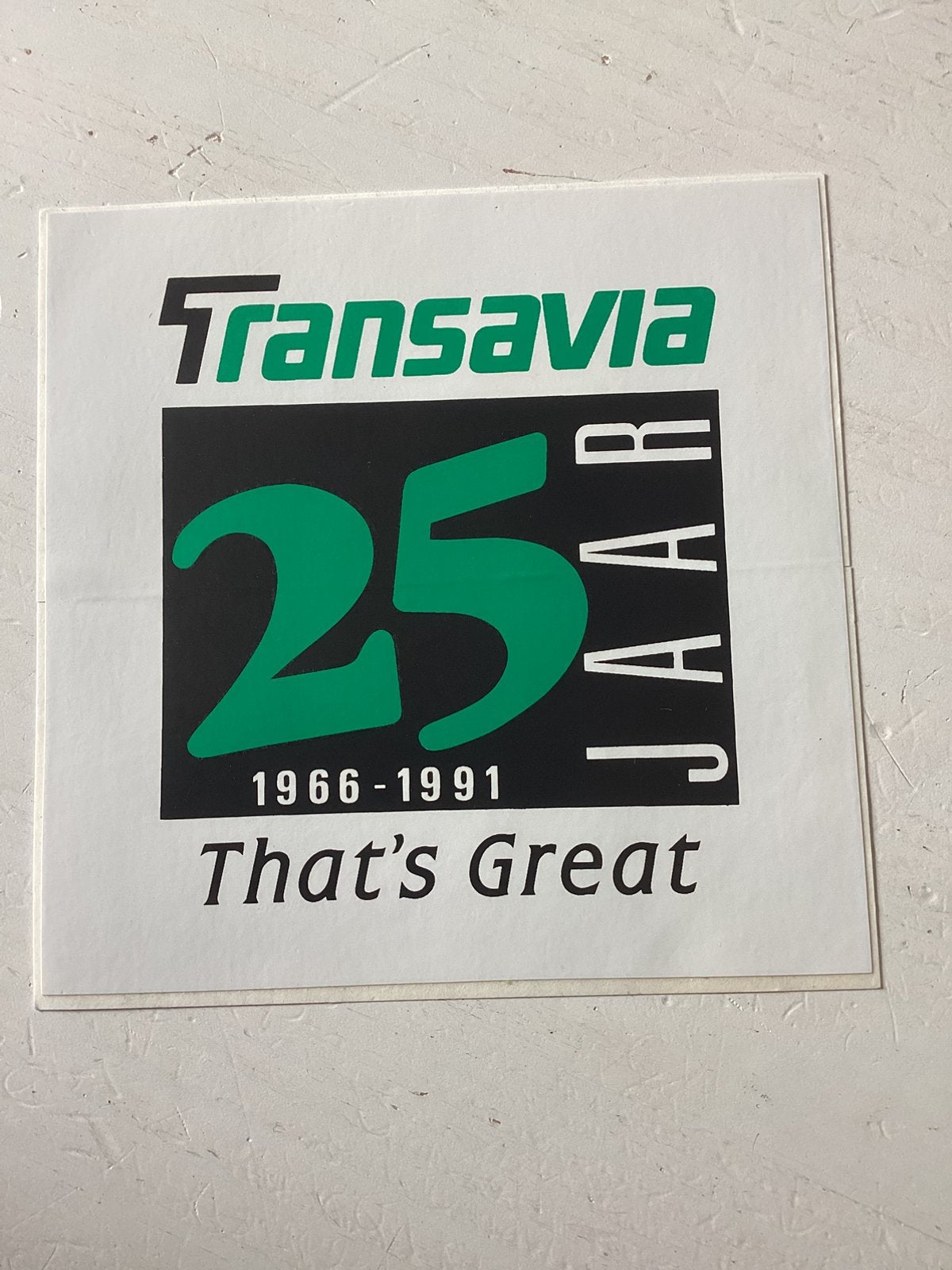 Sticker 25 jaar Transavia, Verzenden, Zo goed als nieuw