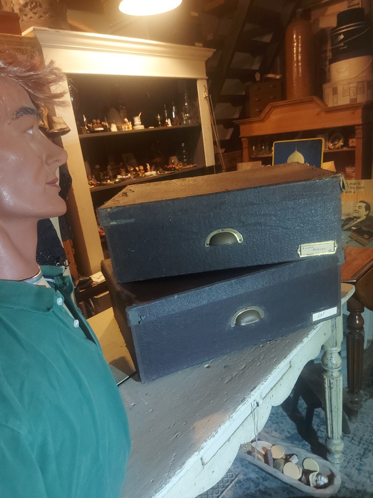 2 x antieke hoedendoos voorraaddoos uit winkel, Ophalen of Verzenden