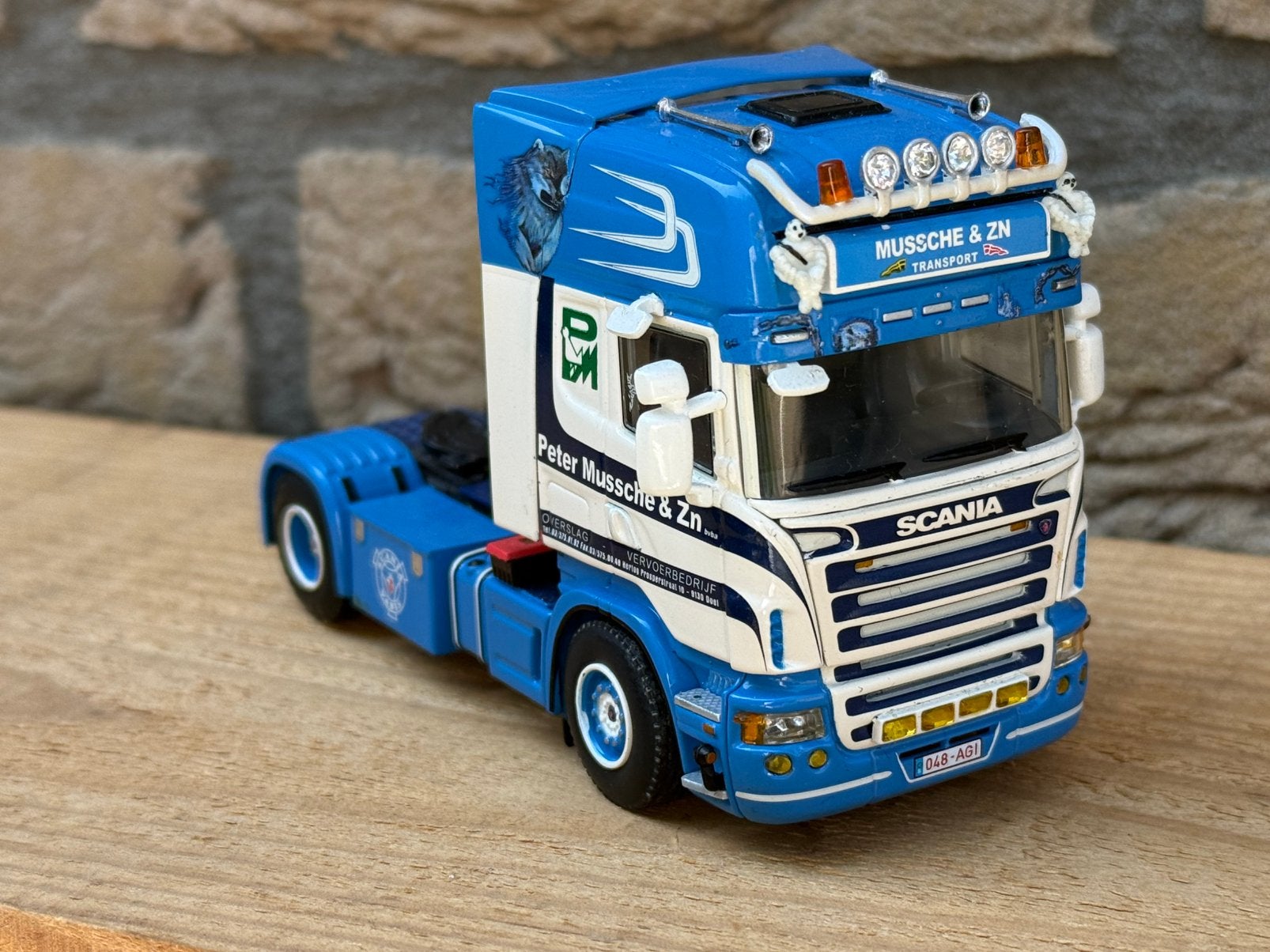 WSI Peter Mussche transport Scania Topline truck zonder doos, Ophalen of Verzenden, Nieuw, Bus of Vrachtwagen, Wsi