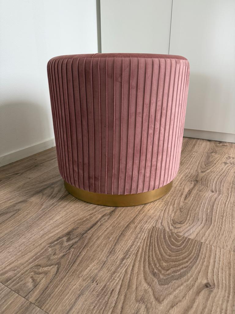 Roze poef, Huis en Inrichting, Minder dan 50 cm, Rond, Minder dan 50 cm, Ophalen of Verzenden