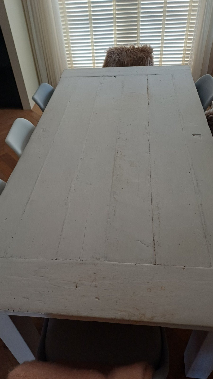 Fijne eettafel massief hout., Huis en Inrichting, Tafels | Eettafels, Ophalen, Gebruikt, 200 cm of meer, 50 tot 100 cm
