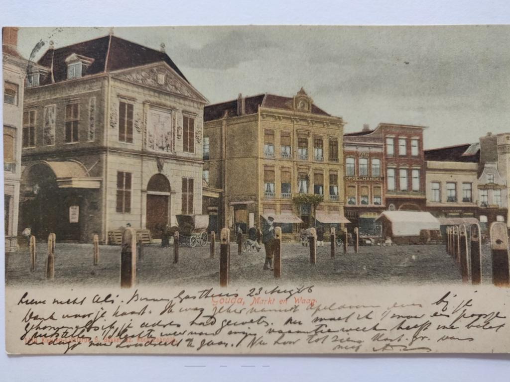 X1606 Gouda 1906 naar Beekbergen, Ophalen of Verzenden, Voor 1920, Zuid-Holland