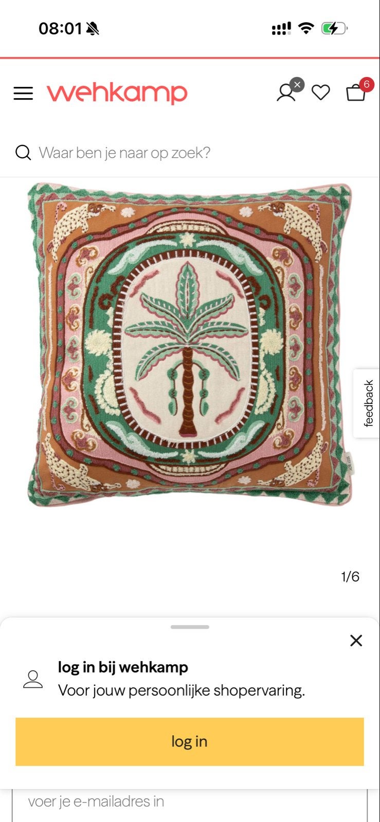 Gezocht: Sissy-Boy Sierkussen met Palmboomprint, Huis en Inrichting, Woonaccessoires | Kussens, Overige merken, Meerkleurig, Met print