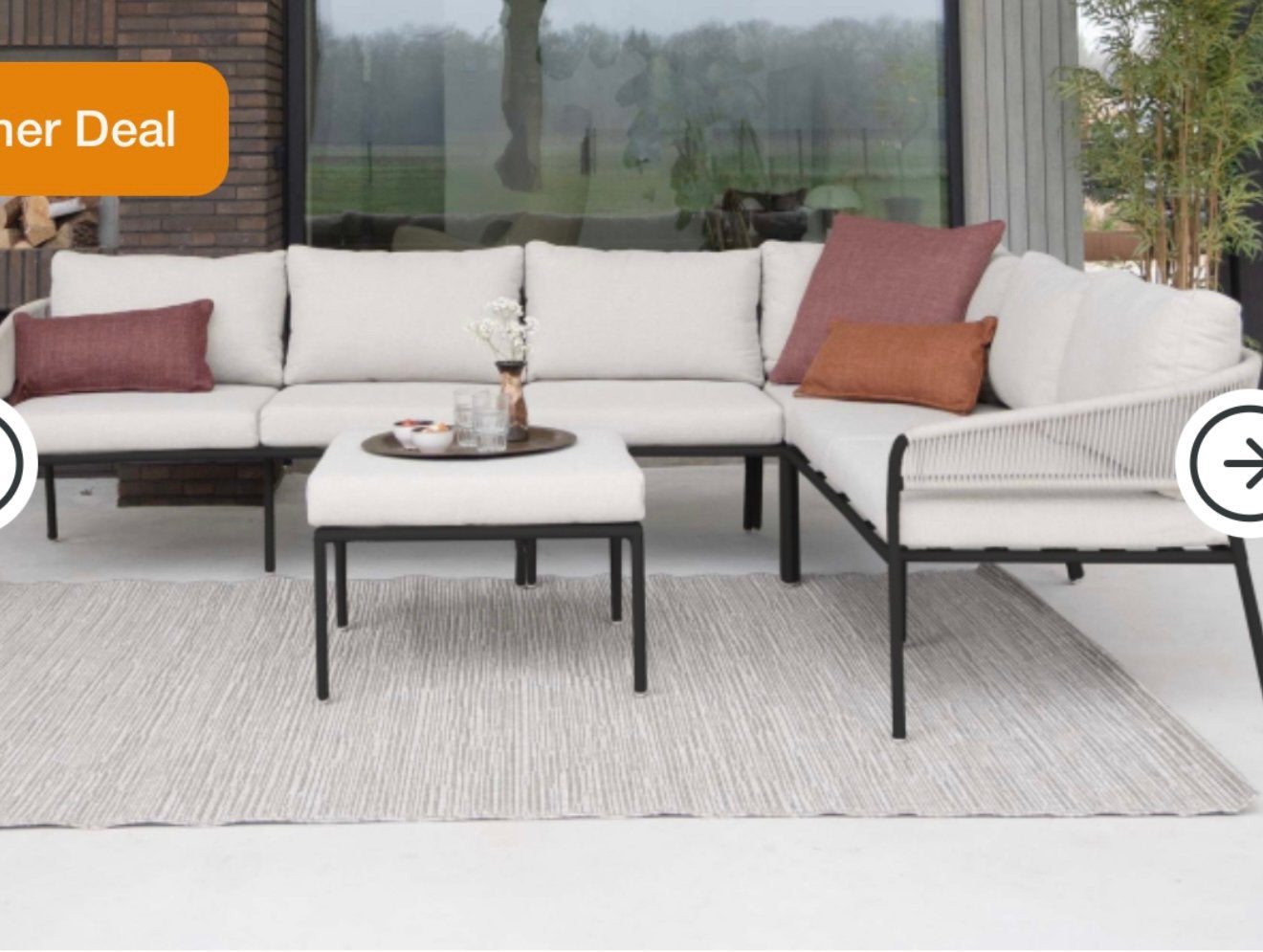 Loungset nieuw normin Elvira, Tuin en Terras, Ophalen of Verzenden, Zo goed als nieuw, Bank, 2 zitplaatsen