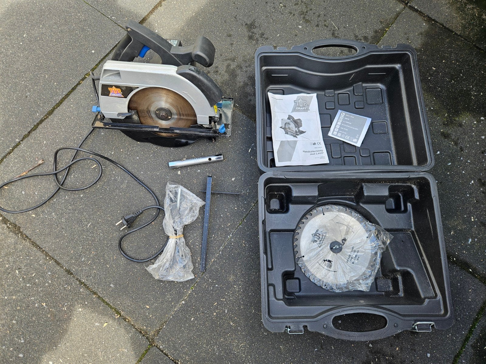 Topcraft Cirkelzaag TCS-210N met laser en koffer, Gebruikt, Cirkelzaag, Topcraft, 70 mm of meer