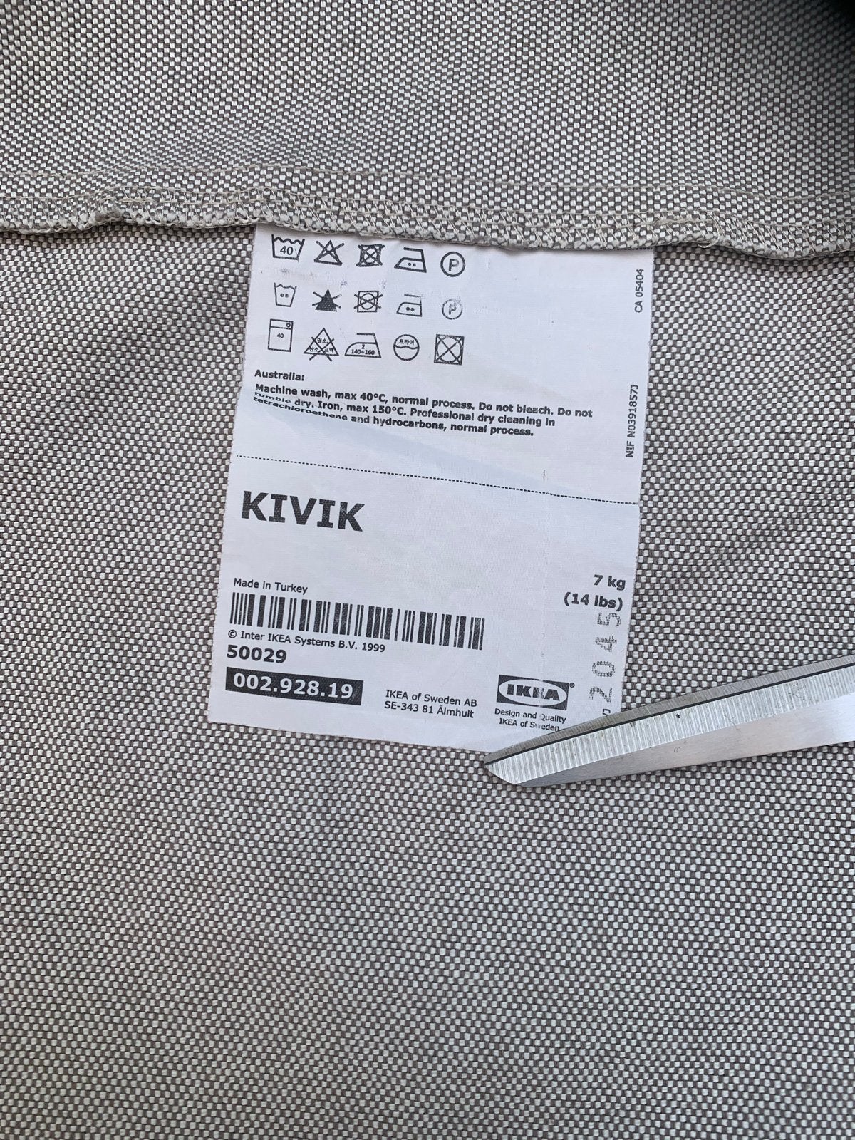 IKEA KIVIK Hoes voor zitkussen, grijs, zo goed als nieuw, Ophalen of Verzenden, Zo goed als nieuw, Eenpersoons, Stof