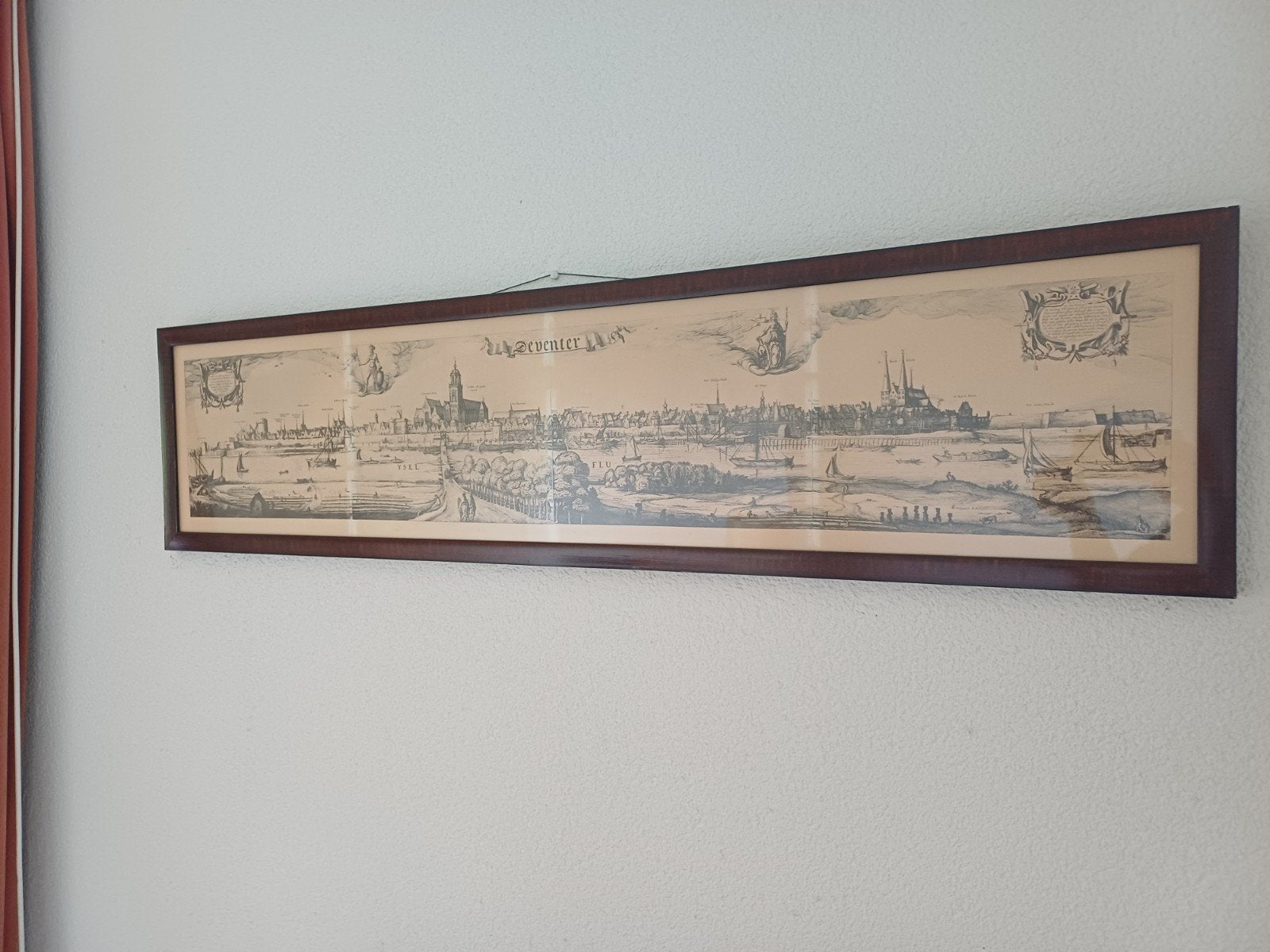 Ets van Deventer Stadsgezicht-Periode 1600-1699, Antiek en Kunst, Kunst | Etsen en Gravures, Ophalen, Ingelijst, Ets, Stadsgezicht