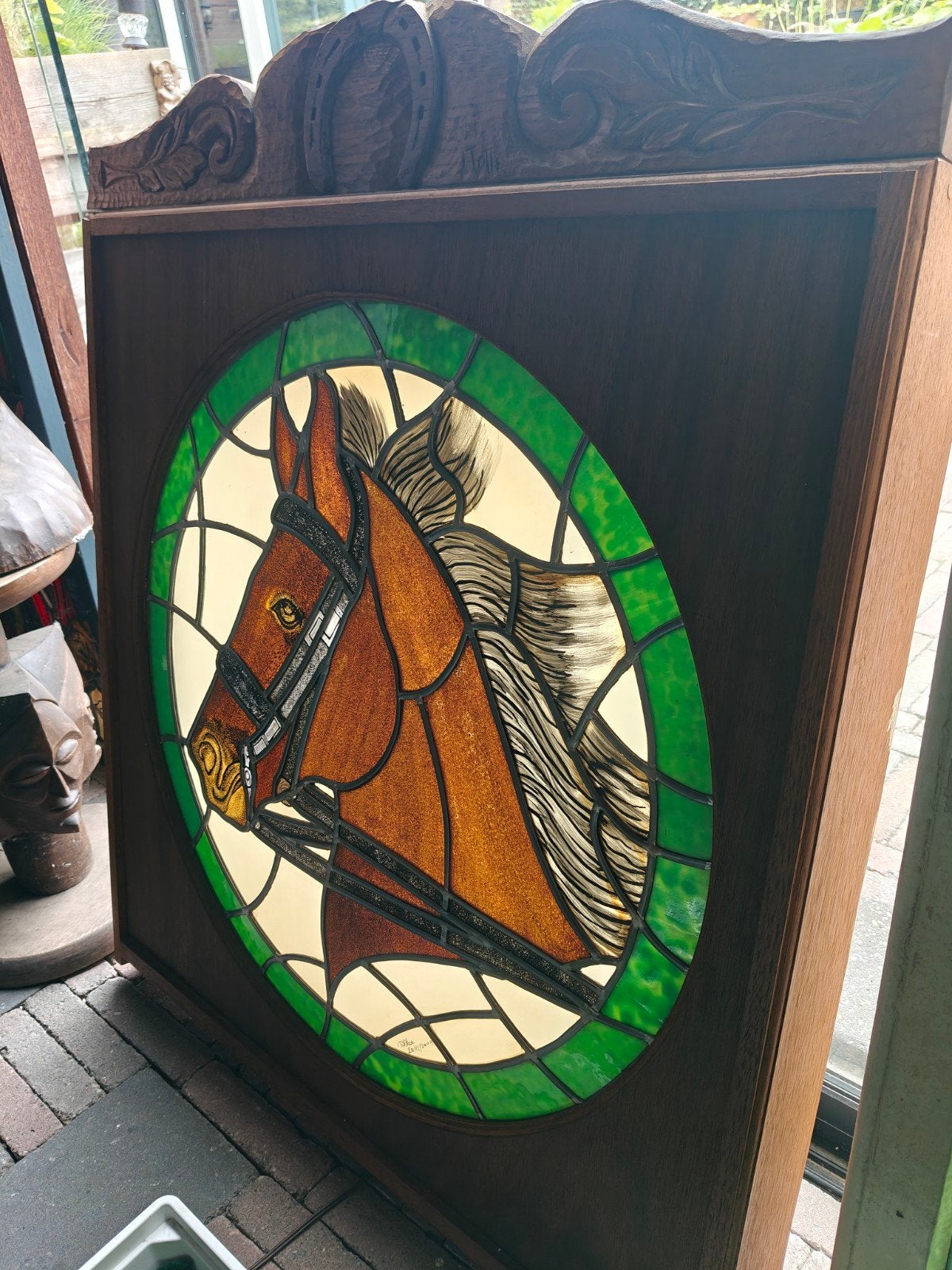 Glas in lood Paard zeer mooi izgs, Ophalen