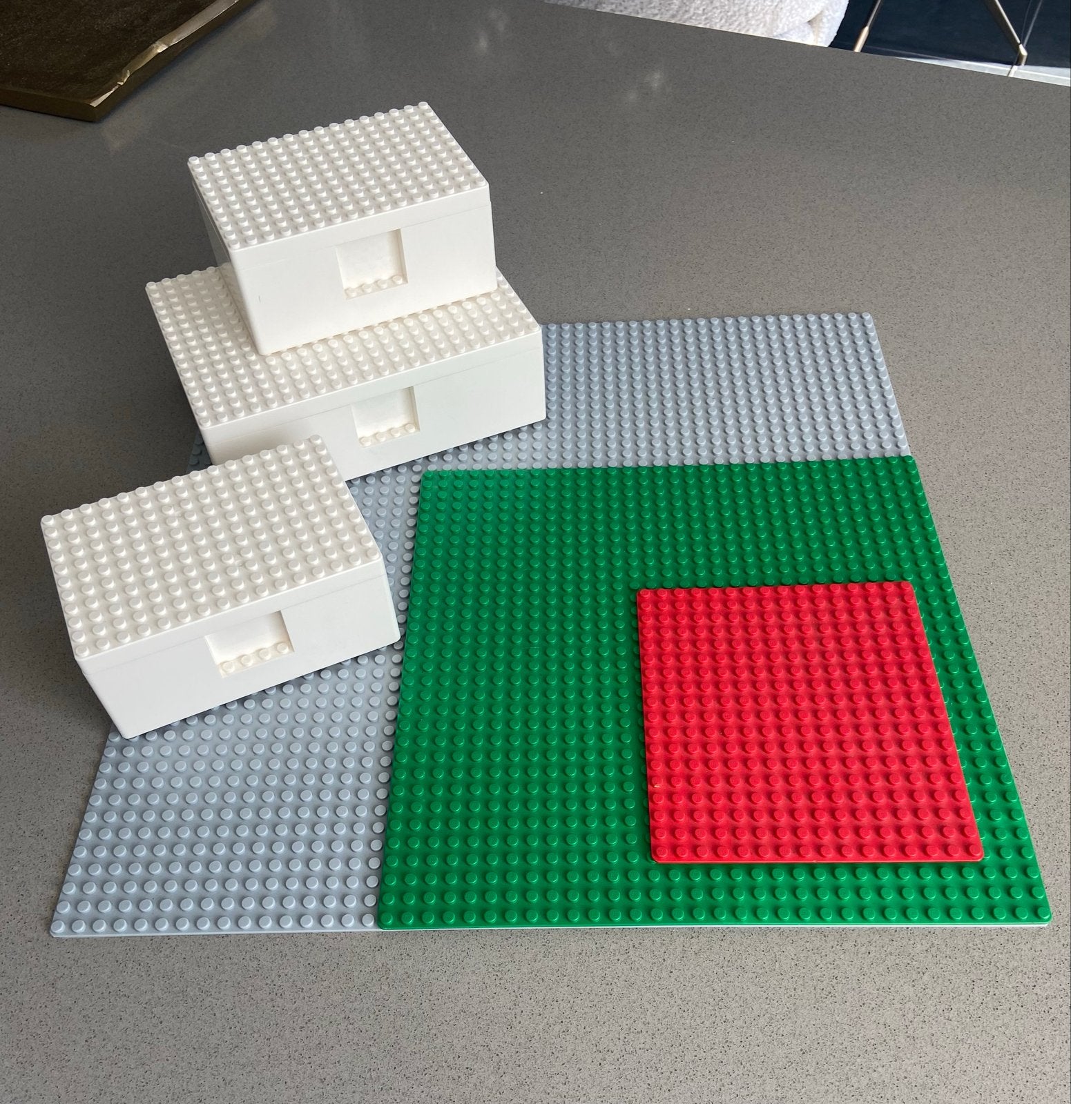 Lego bouwplaten en IKEA Bygglek opbergdozen, Ophalen, Gebruikt, Overige merken
