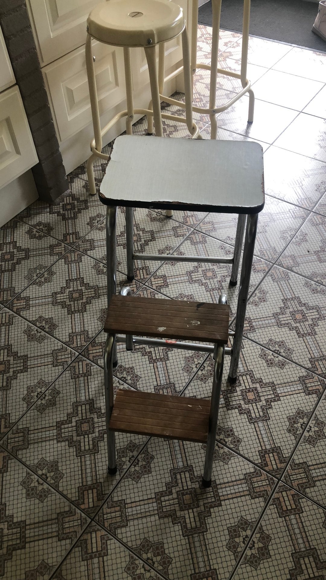 Originele Vintage Rego Gilze Keukenkruk /Trappenkruk, Ophalen, Gebruikt, Hout