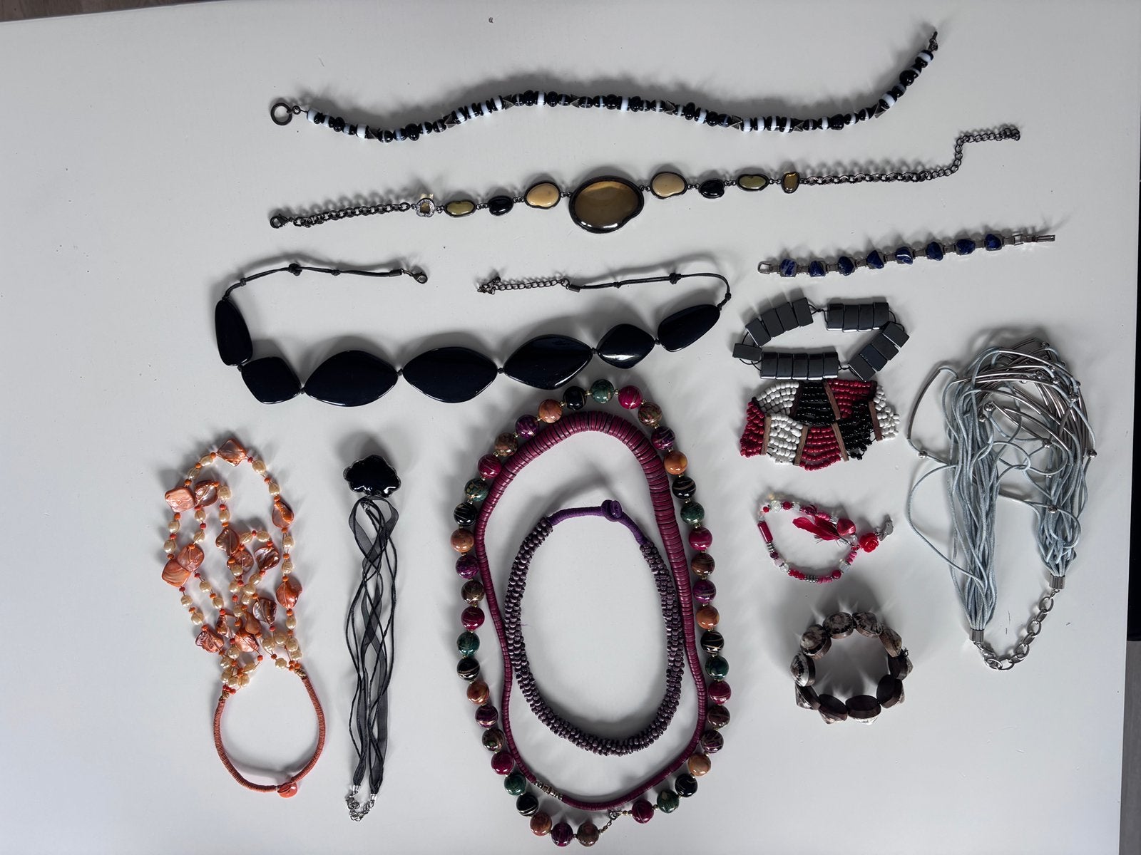 Vintage sieraden ,  ( ketting armband), Ophalen, Gebruikt, Overige materialen, Overige typen