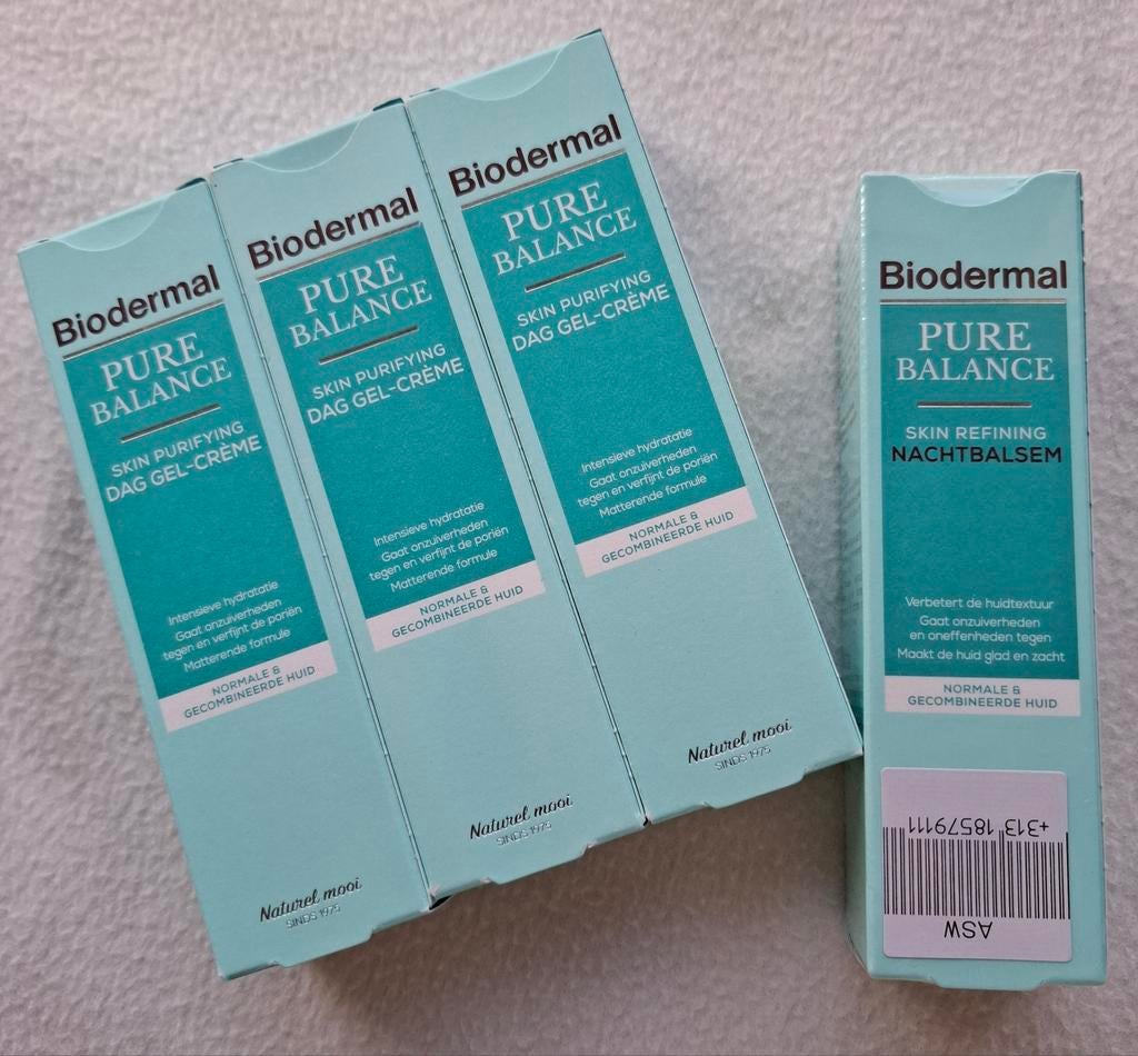 Biodermal Pure Balance dag- en nachtcrème, nieuw, Ophalen of Verzenden, Nieuw, Gehele gezicht, Verzorging